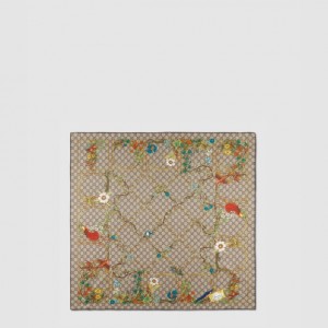 GUCCI_플로라 프린트 실크 까레_777066