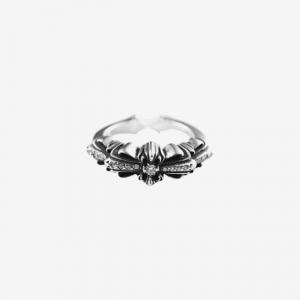CHROME HEARTS_베이비 더블 플로랄 링 파베 다이아