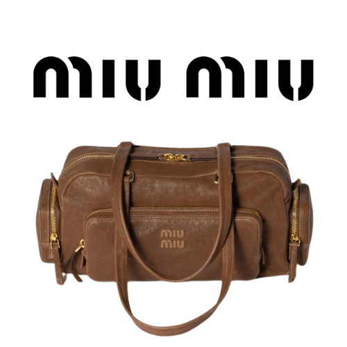 MIU MIU 워싱 나파 가죽 포켓백