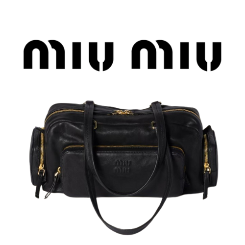 MIU MIU 워싱 나파 가죽 포켓백