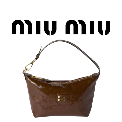 MIU MIU 나플락 페이턴트 가죽 파우치백