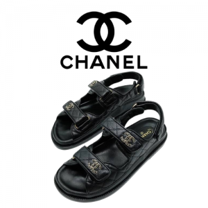 CHANEL 24P CC로고 벨크로 샌들