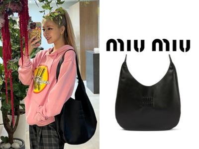 MIU MIU 가죽 호보 라지 백
