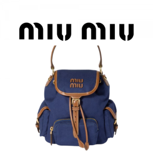 MIU MIU 스몰 캔버스 가죽 백팩