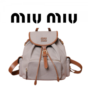 MIU MIU 캔버스 가죽 백팩