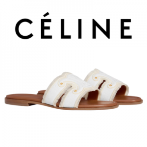 CELINE 마리나 프린지 뮬