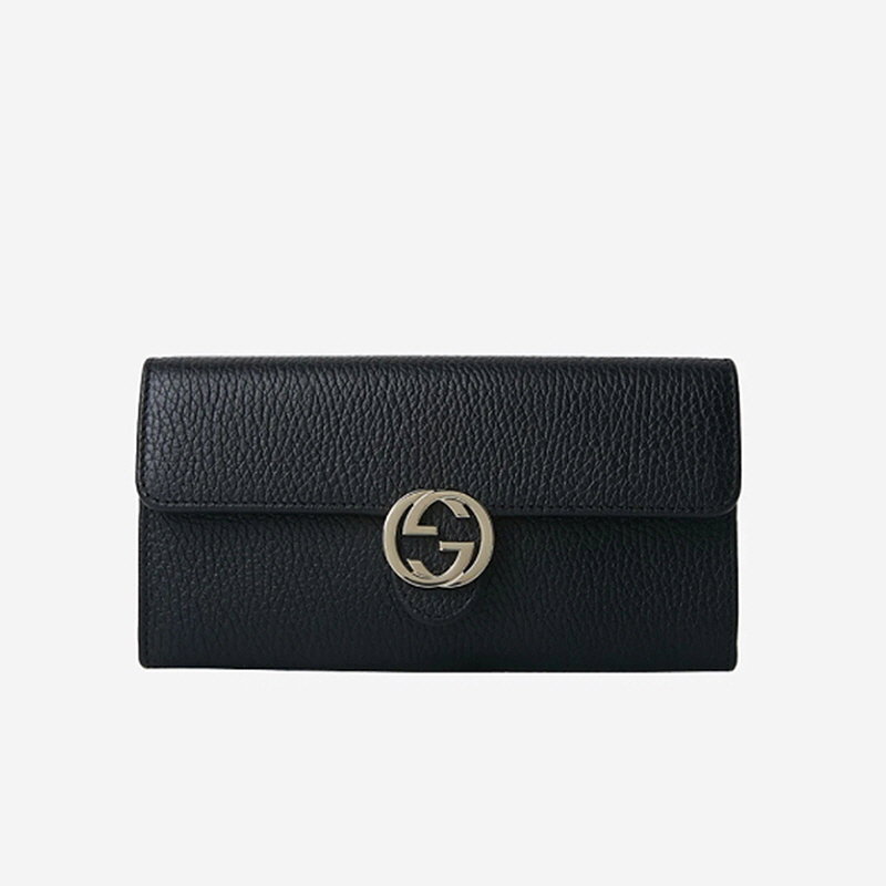 GUCCI_GG 인터로킹 장지갑 블랙 금장_615524-CAO0G-1000