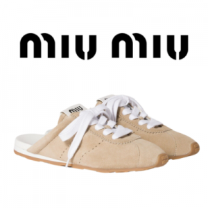 MIU MIU 플럼 스웨이드 뮬
