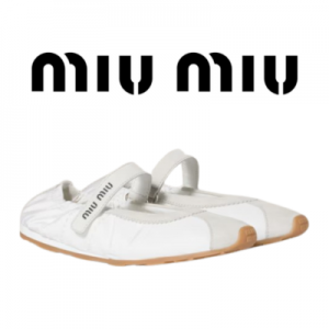 MIU MIU 플럼 스웨이드 발레리나