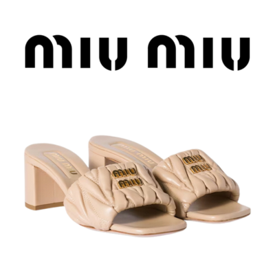[225~255] MIU MIU 마테라쎄 나파 가죽 슬라이드