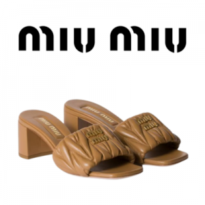 [225~255] MIU MIU 마테라쎄 나파 가죽 슬라이드