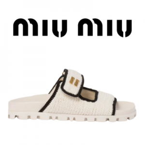 [225~260] MIU MIU 크로셰 니트 슬라이드