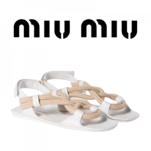 [225~260] MIU MIU 플랫 코드 샌들