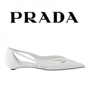 [225~255] PRADA 브러시드 레더 컷아웃 발레리나 슈즈