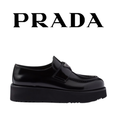 [225~260] PRADA 브러쉬드 레더 로퍼
