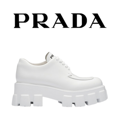 [225~260] PRADA 모놀리스 브러시드 가죽 레이스업 슈즈