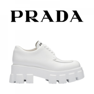 [225~260] PRADA 모놀리스 브러시드 가죽 레이스업 슈즈