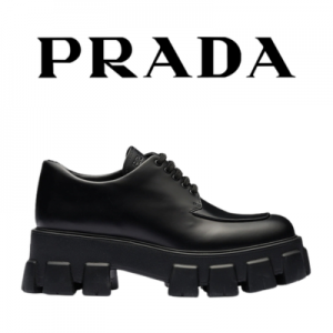 [225~260] PRADA 모놀리스 브러시드 가죽 레이스업 슈즈