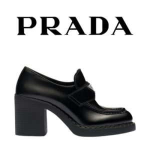 [225~255] PRADA 초콜릿 브러시드 레더 로퍼