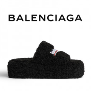 [225~265] BALENCIAGA 퍼리 플랫폼 샌들