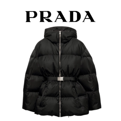 [WOMEN] PRADA 리나일론 후드 다운 자켓