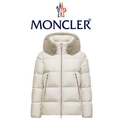 [WOMEN] MONCLER Laiche 후드 시어링 트리밍 다운 자켓