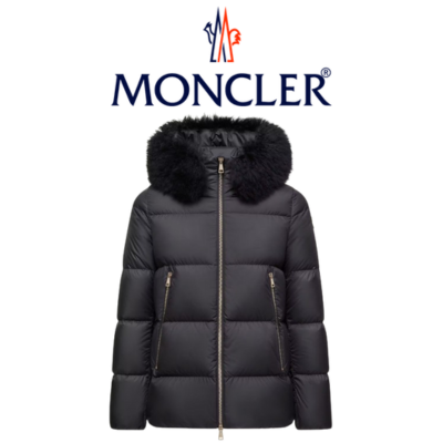 [WOMEN] MONCLER Laiche 후드 시어링 트리밍 다운 자켓