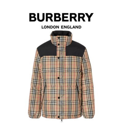 [남녀공용] Burberry 체크 리버시블 패딩 자켓